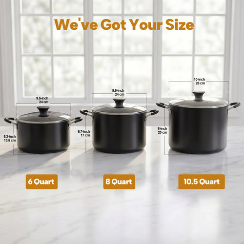 10.5 Quart Non Stick Stock Pot with Lid L619