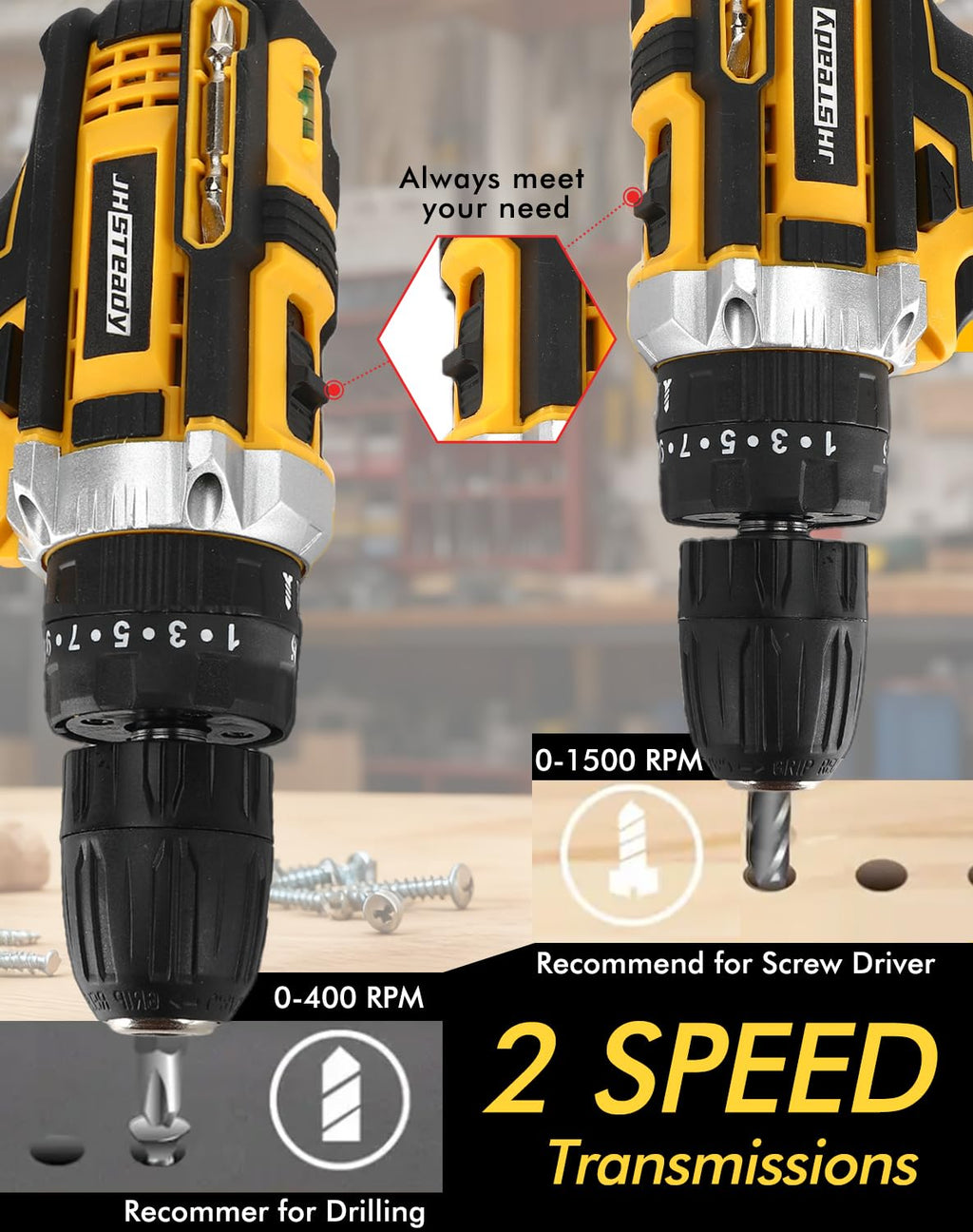 21V Cordless Drill Driver Kit with 2 Batteries & Charger A5049
