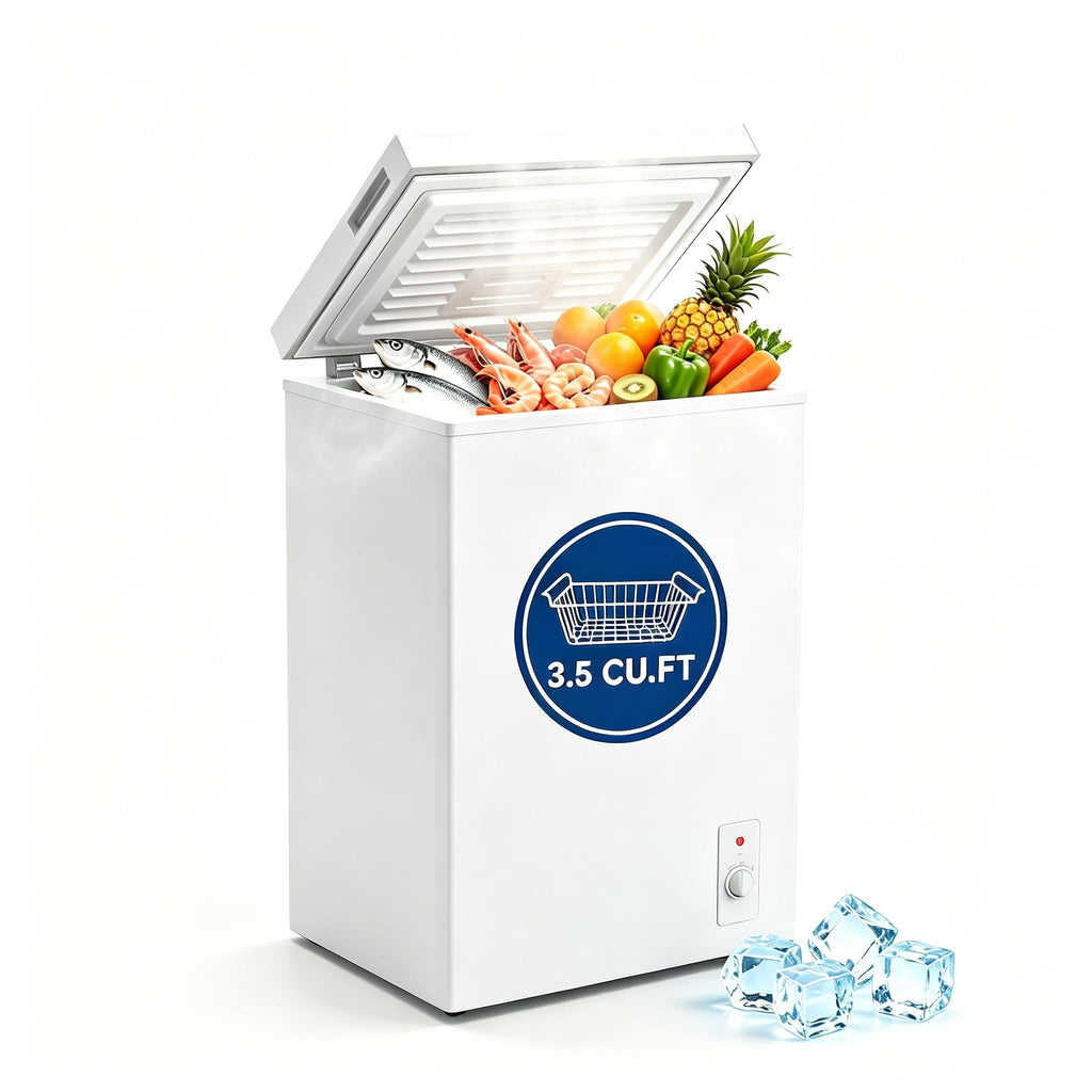3.5 Cu.Ft White Chest Freezer with Basket Z394319