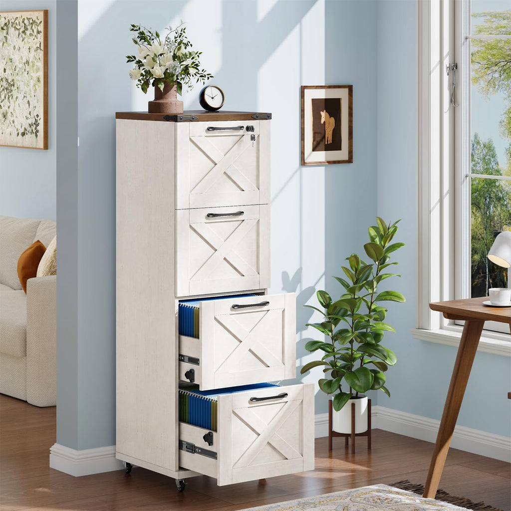 White 4 Drawer Office Filing Cabinet E4632