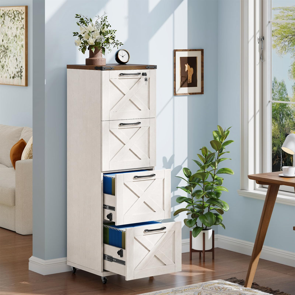 White 4 Drawer Office Filing Cabinet E4632