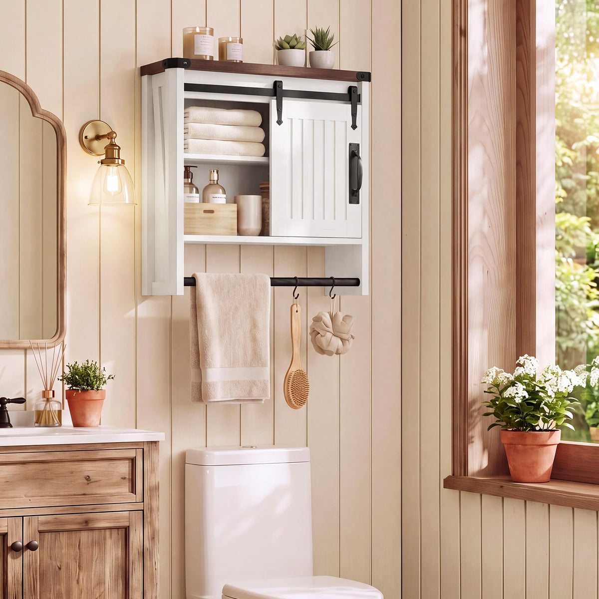 Bathroom Wall Cabinet with Sliding Door J859849