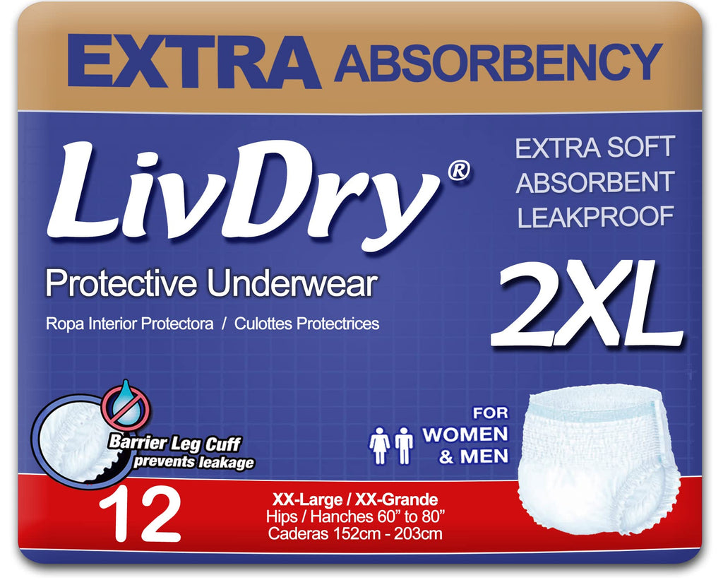 XXL Incontinence Underwear and XL Booster Pads Bundle Z1886
