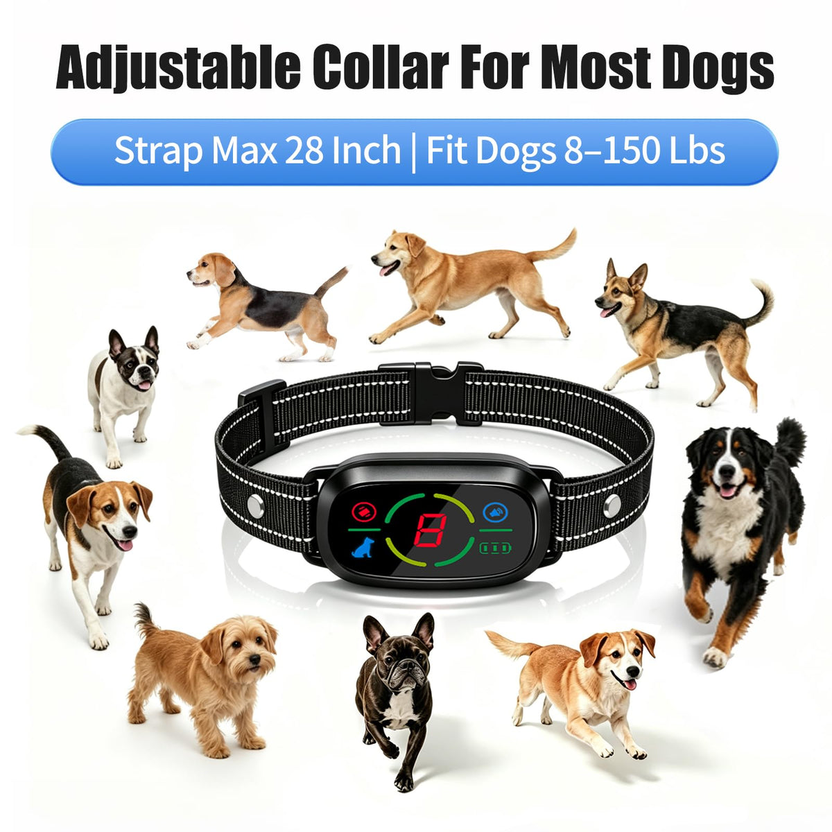 Rechargeable Dog Bark Collar with 3 Beep & Vibration Modes Z295