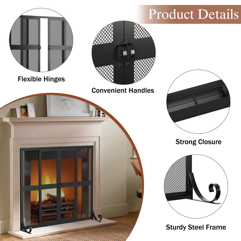 Fireplace Screen with Sliding Doors E88295