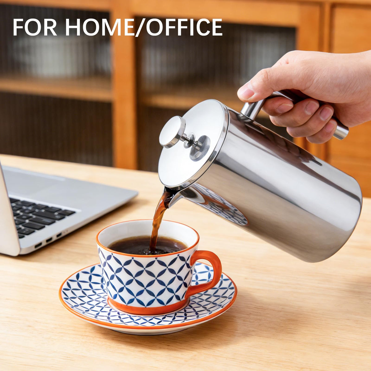 34OZ Stainless Steel French Press Coffee Maker with 2 Extra Filters P81707