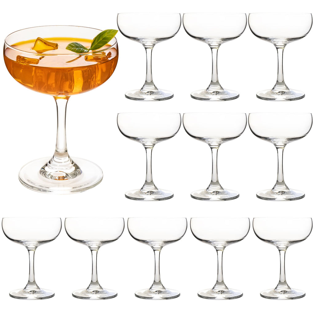 7Oz Crystal Champagne Coupe Glasses Set of 12 J2018