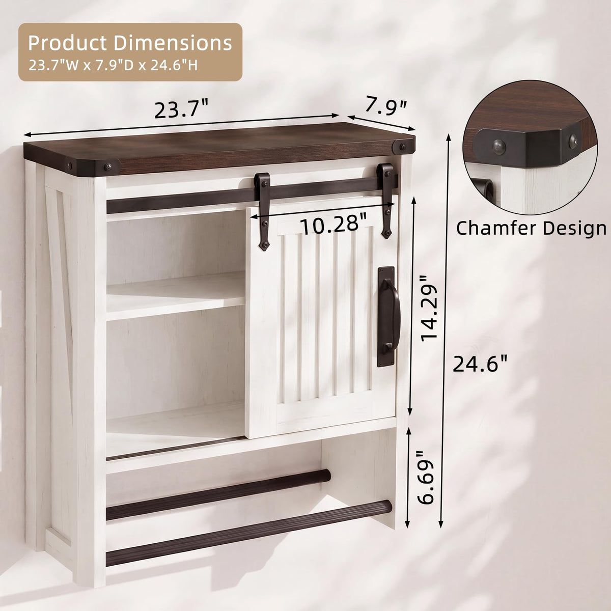 Bathroom Wall Cabinet with Sliding Door J859849
