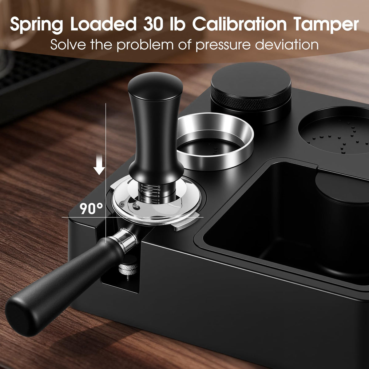 51mm Espresso Accessories Kit, Tamping Station, Knock Box, Tamper P761