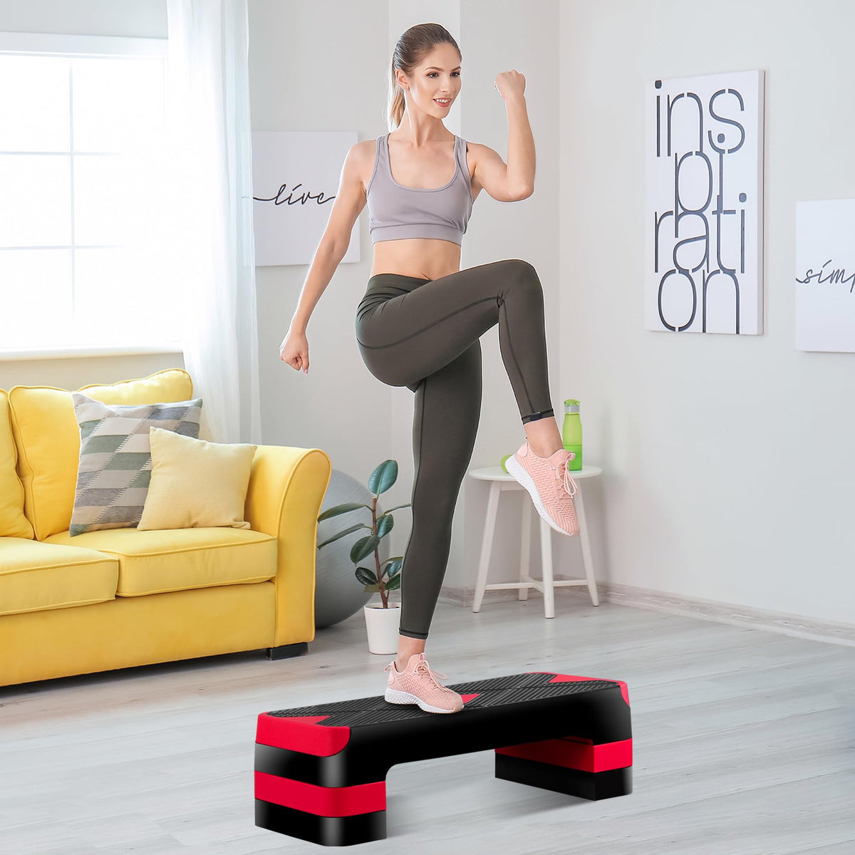 Adjustable Aerobic Stepper with Risers Y840663