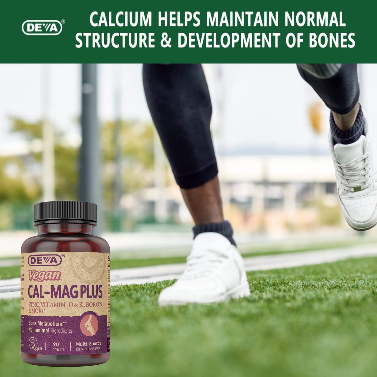 Vegan Calcium Magnesium Supplement with Zinc 90 Tablets T54968