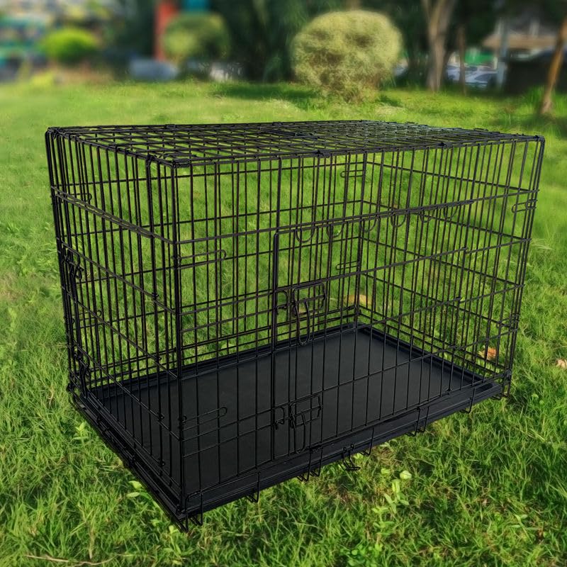 42-Inch Folding Metal Dog Crate with Divider and Tray J315993