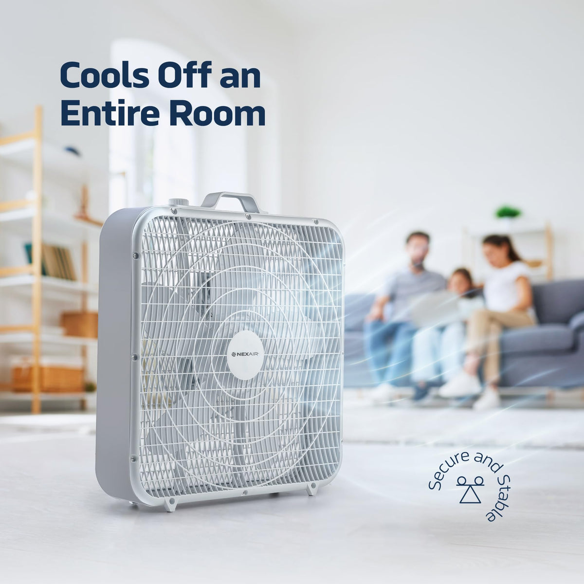 20" 3 Speed Floor Box Fan with Child Safety Grill Y192