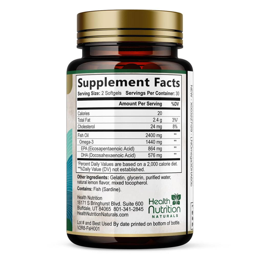 2400mg Omega 3 Fish Oil Softgels M942344