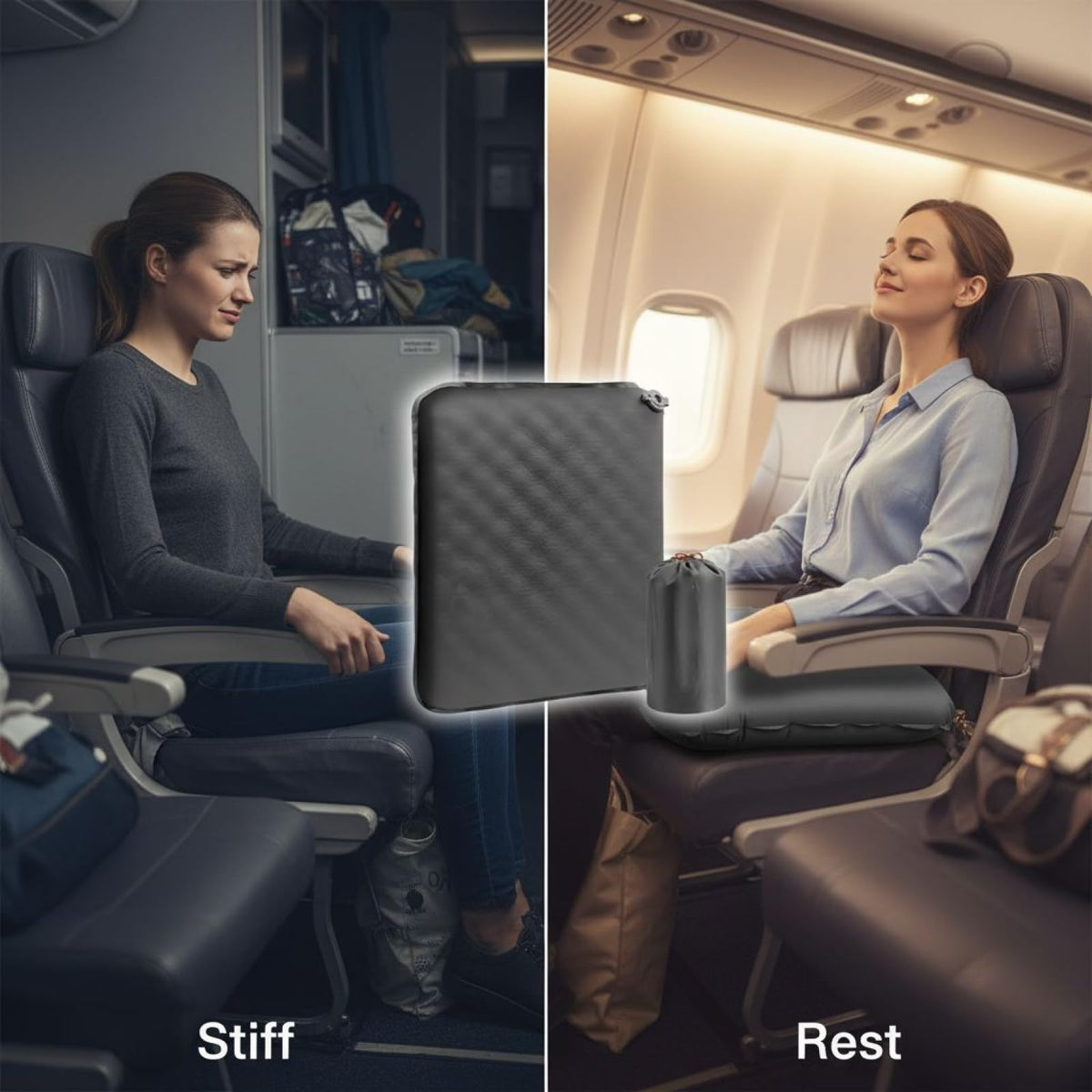 2 Pcs Inflatable Seat Cushion, 16.9 X 13 in, Lightweight Nylon TPU N613