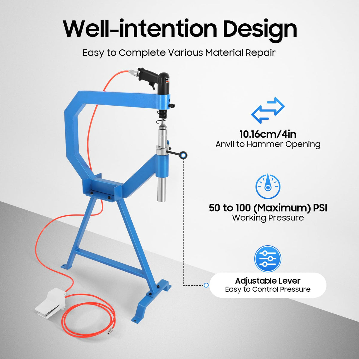 Pneumatic Planishing Hammer with Stand & Pedal G256