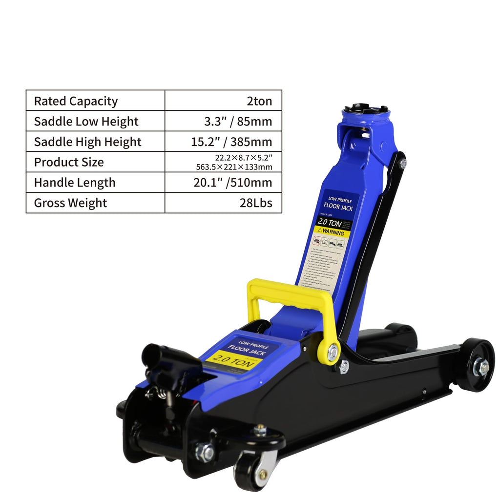 2 Ton Low Profile Steel Racing Floor Jack L636