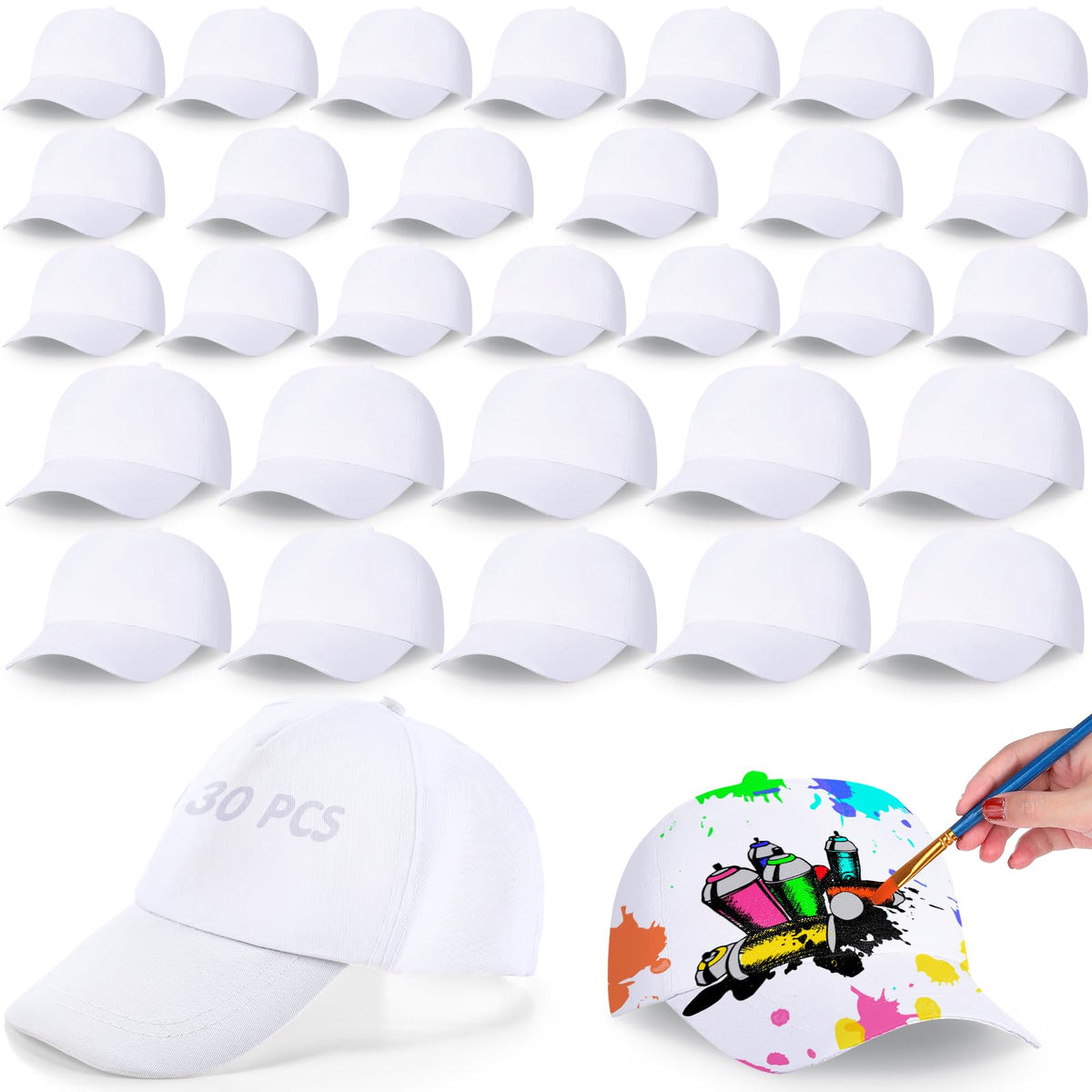 White Adjustable Baseball Hat G995