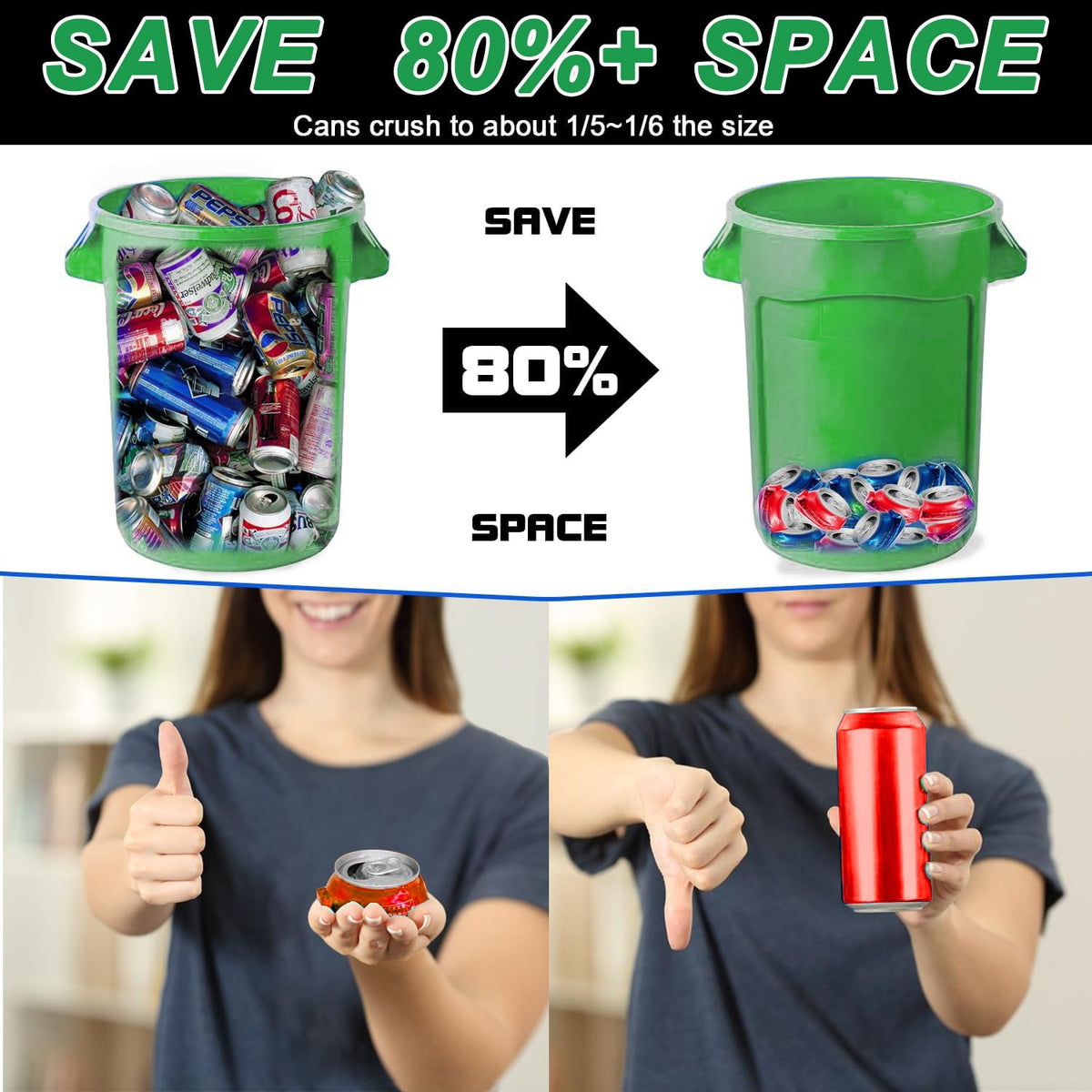 Electric Can Crusher, 8 Cans at a Time, Heavy Duty for 12oz & 16oz Cans H194