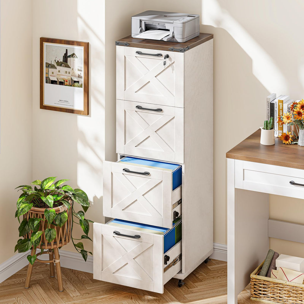 White 4 Drawer Office Filing Cabinet E4632