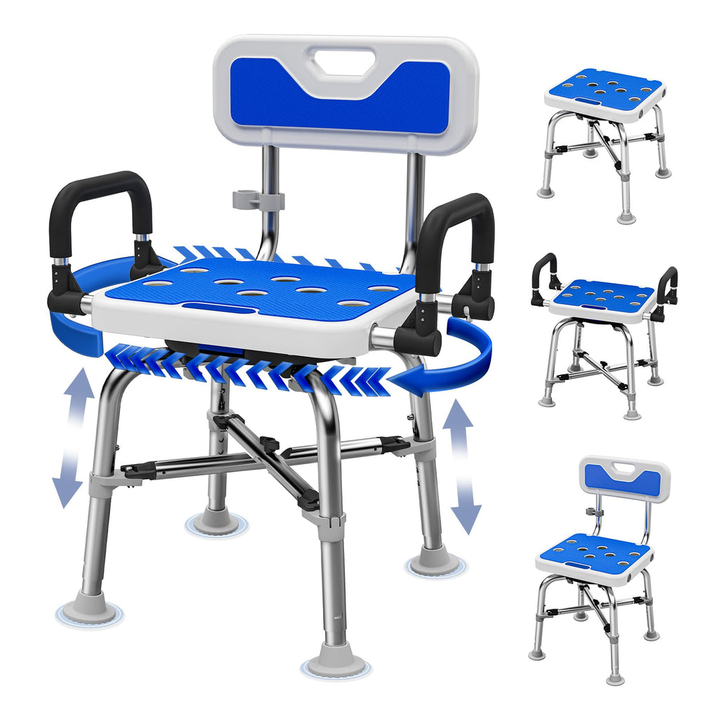 360° Swivel Shower Chair, 500 lbs Capacity, Height Adjustable E238