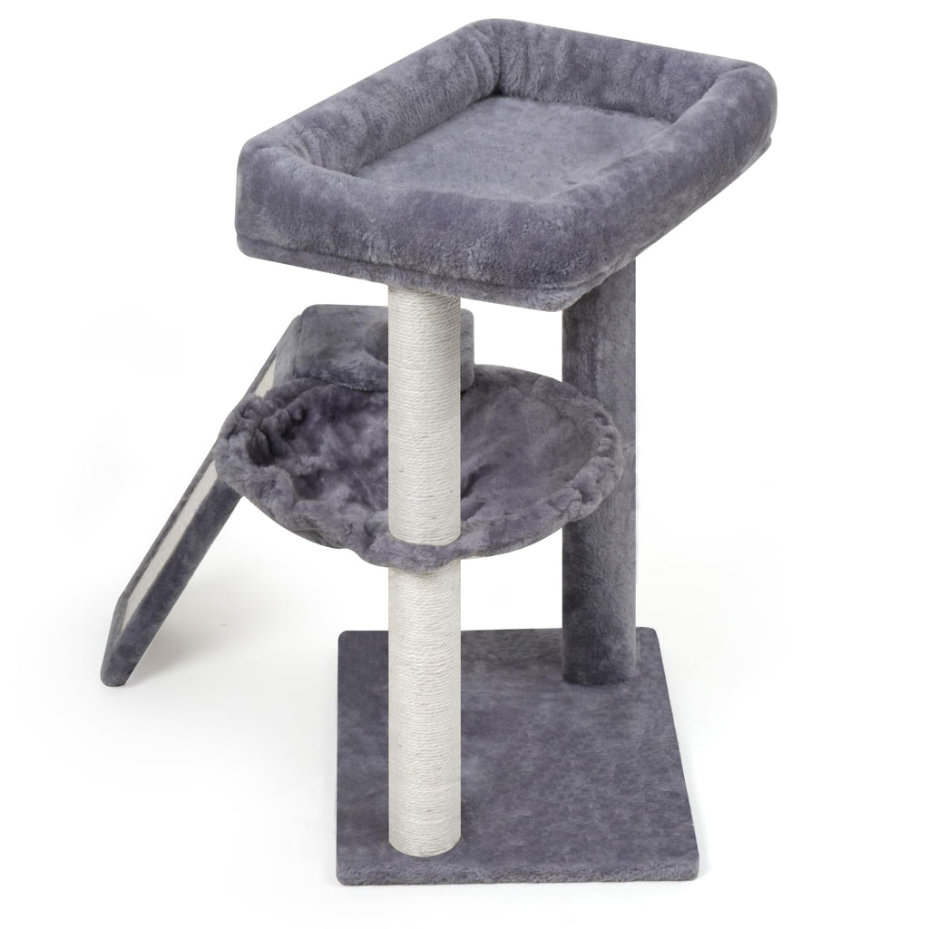 Cat Tree with Scratching Post and Hammock, Grey N655