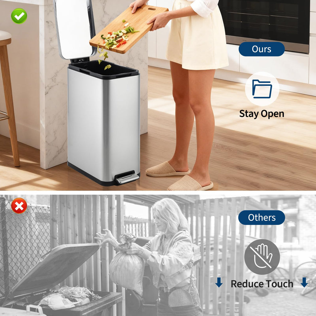 13 Gal Stainless Steel Step-On Kitchen Trash Can K81341