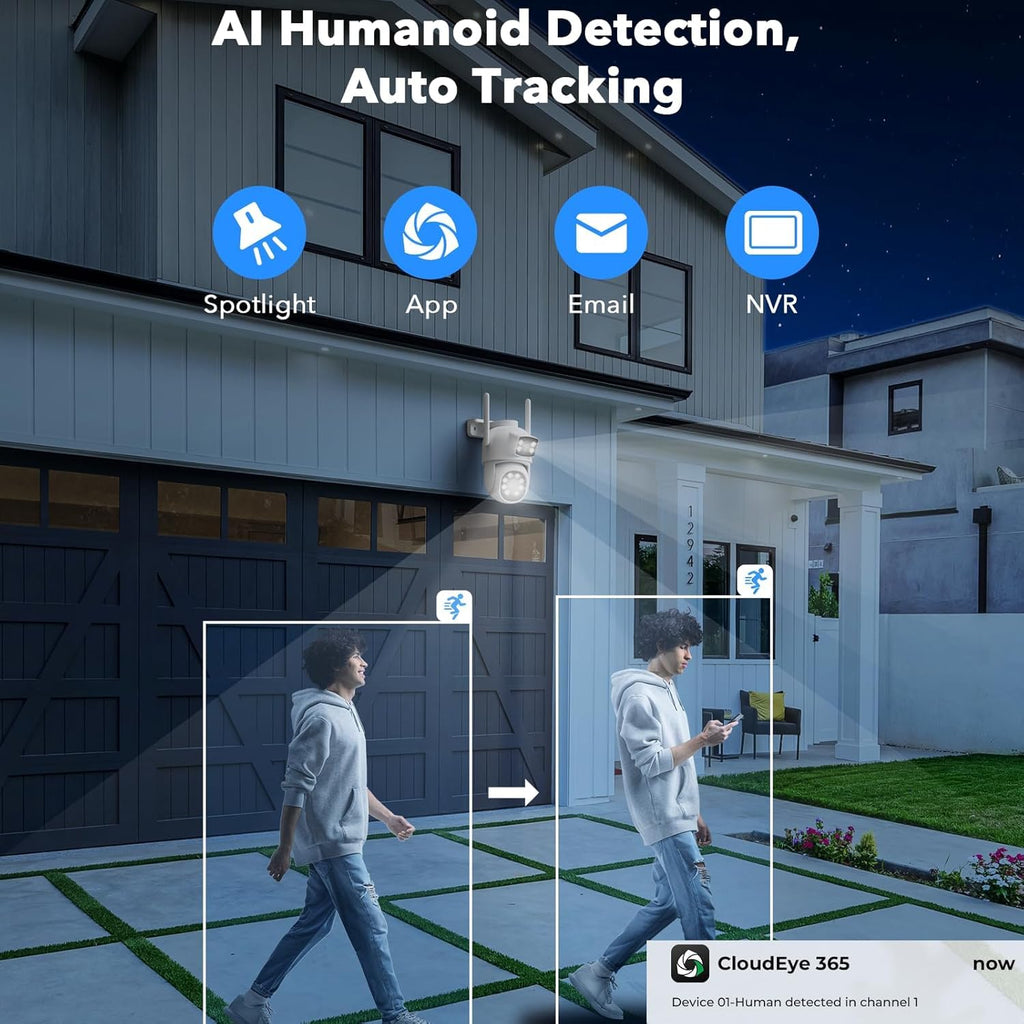 Wireless Outdoor 4 Cam Home Security Cameras System G2945