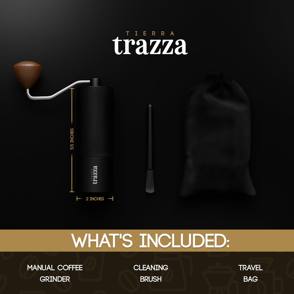 Conical Burr Manual Coffee Grinder with Stainless Steel Burrs T43388