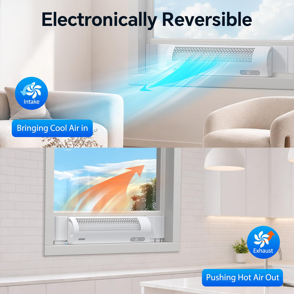 White Reversible Airflow Window Fan with Remote R27195