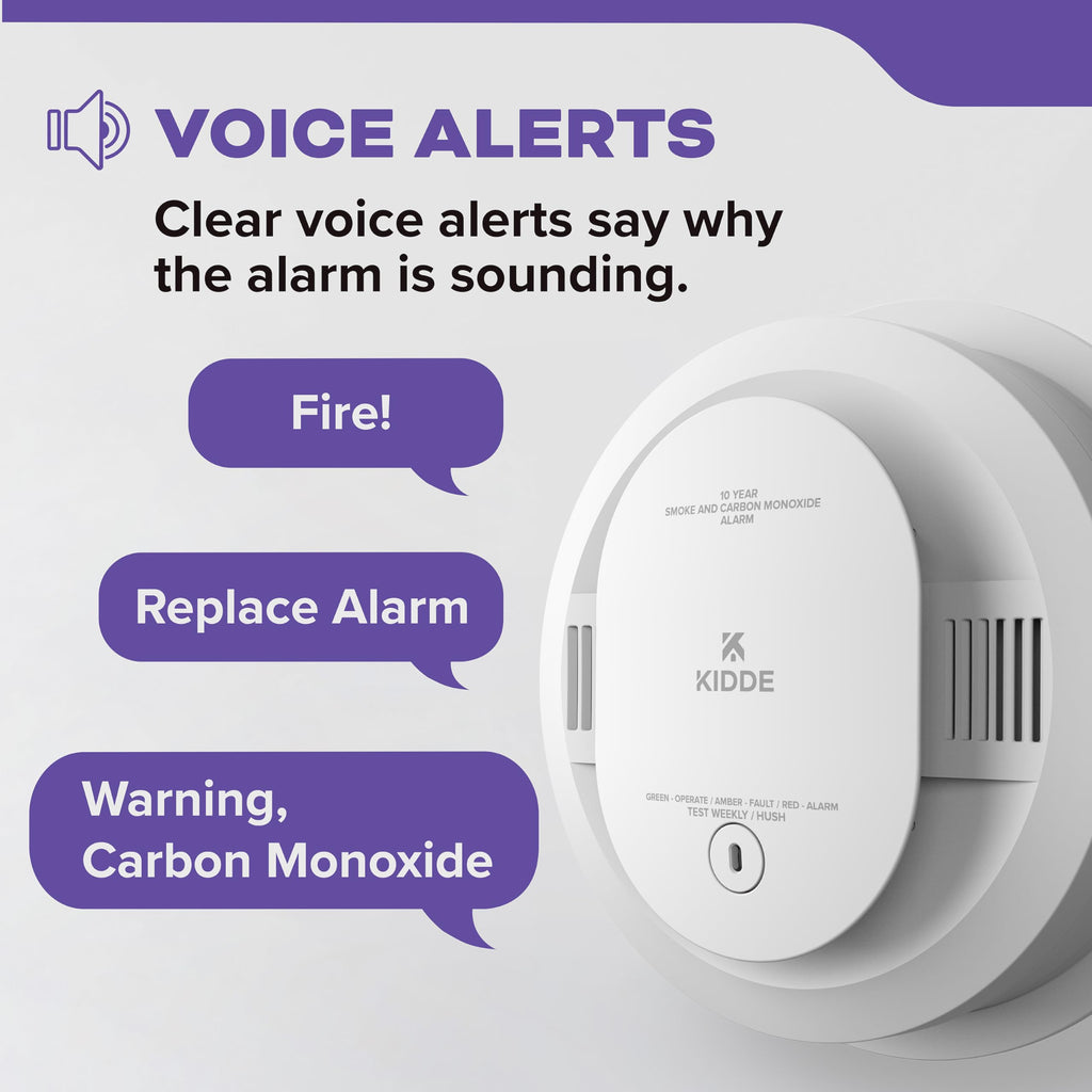 Hardwired Smoke & Carbon Monoxide Detector, 10-Year Battery Backup, 4 Pack Z71270