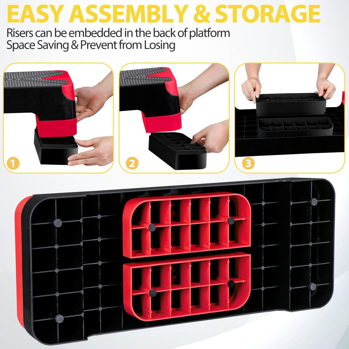 Adjustable Aerobic Stepper with Risers Y840663