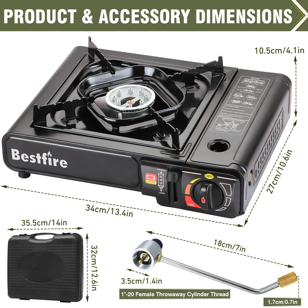 Portable Dual Fuel Single Burner Camping Stove I47483