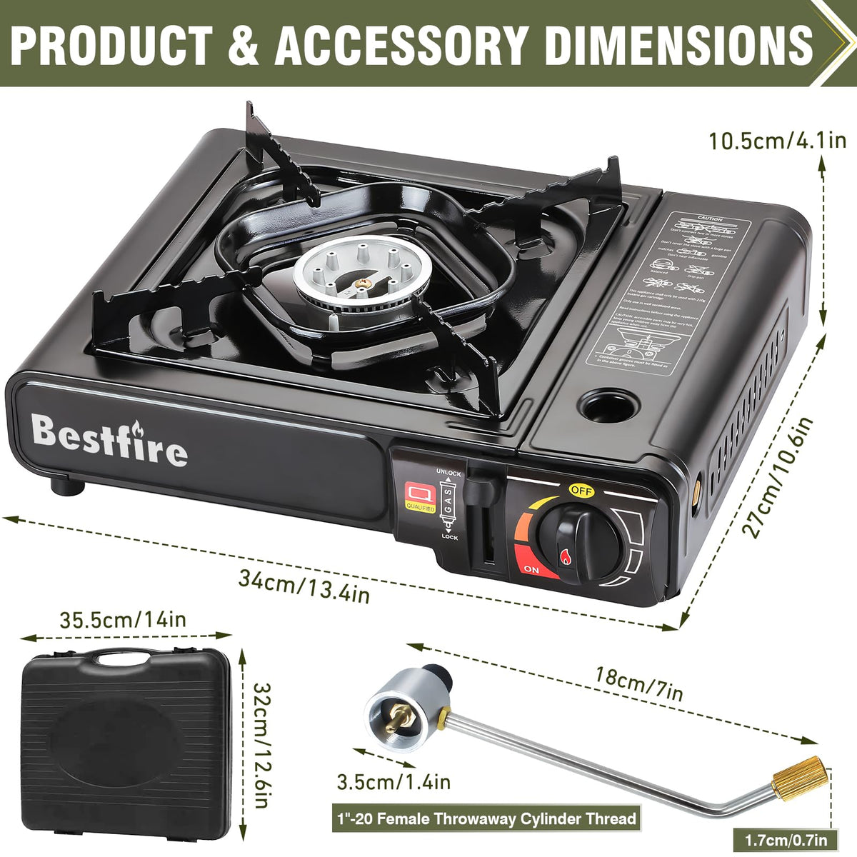Portable Dual Fuel Single Burner Camping Stove I47483