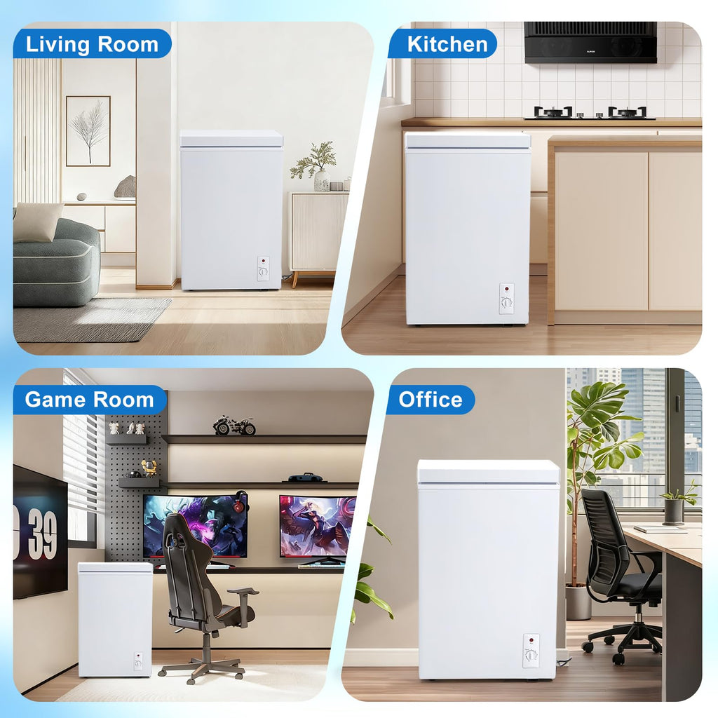 3.5 Cu.Ft White Chest Freezer with Basket Z394319