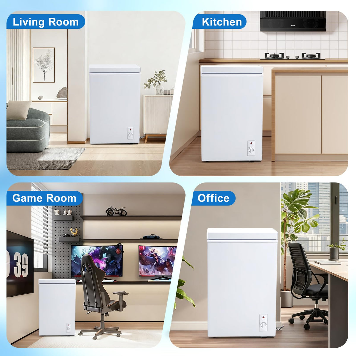 3.5 Cu.Ft White Chest Freezer with Basket Z394319