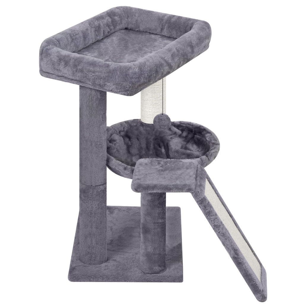 Cat Tree with Scratching Post and Hammock, Grey N655