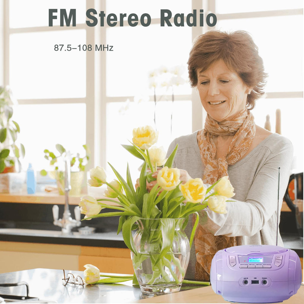 Portable CD Player with Bluetooth FM Radio USB MP3 E46814