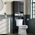 Black Over The Toilet Storage Cabinet with Adjustable Shelf B524