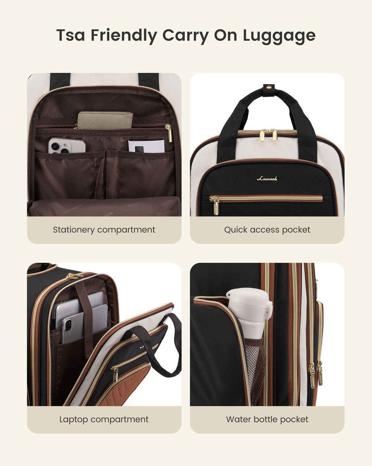 Underseat Carry On Luggage with Wheels V652548