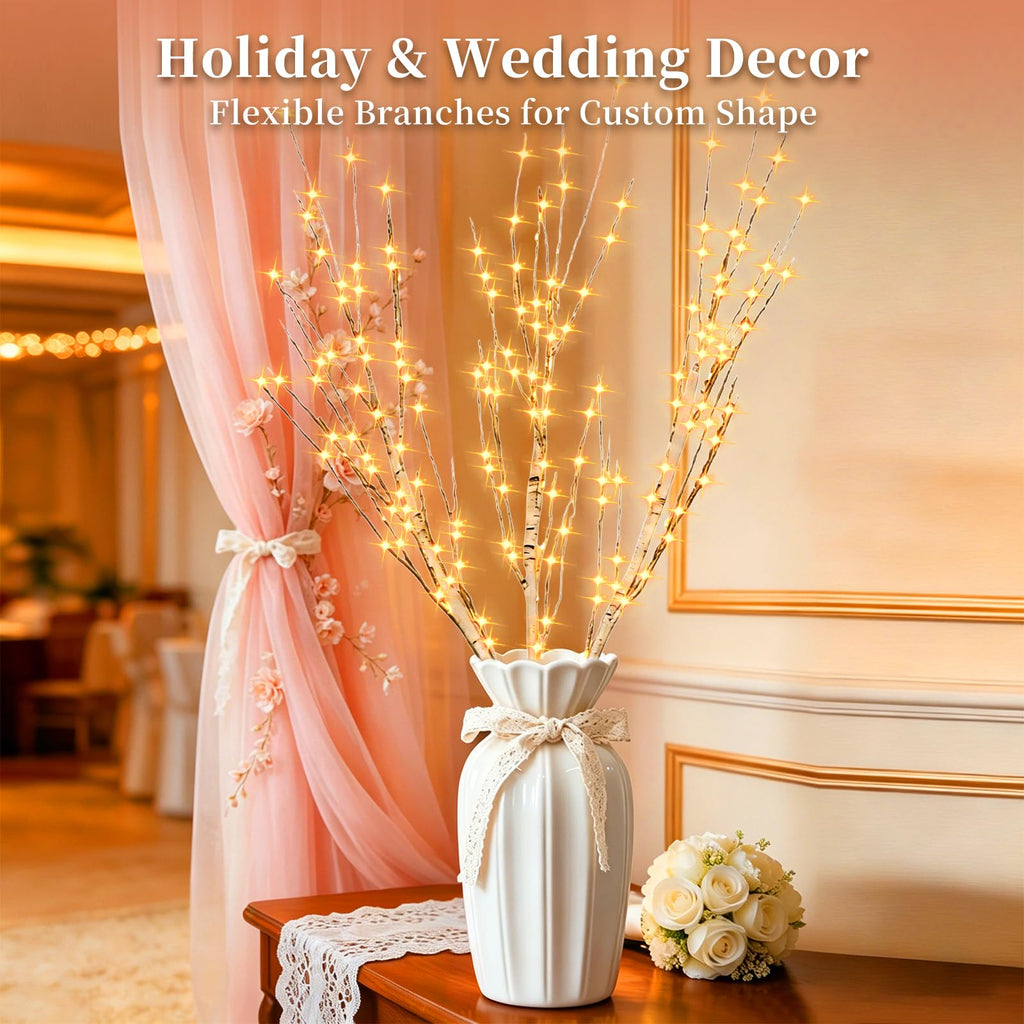 Lighted Birch Branches with Timer 33IN 180 LED Lights C30700