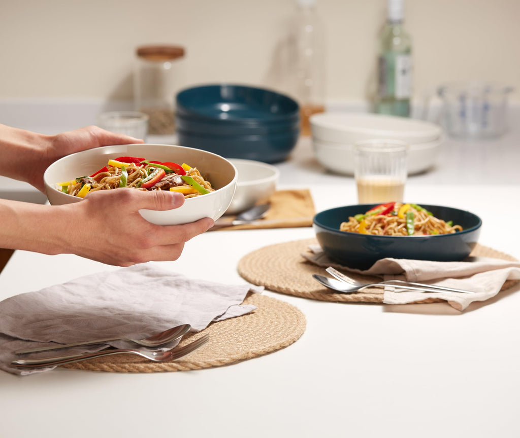White 40 oz Pasta Bowls Set of 4 H930