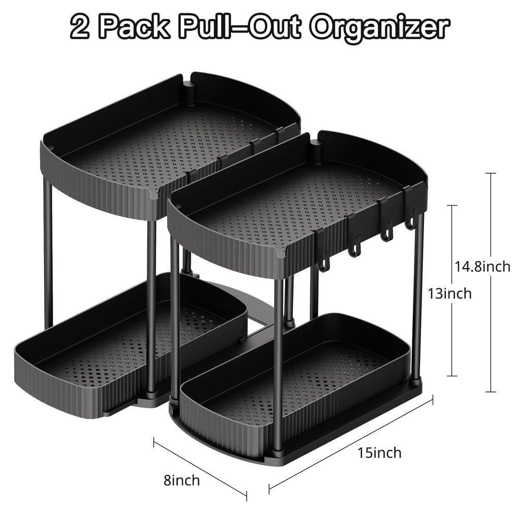 2 Packs Under Sink Pull-Out Storage Organizers W752