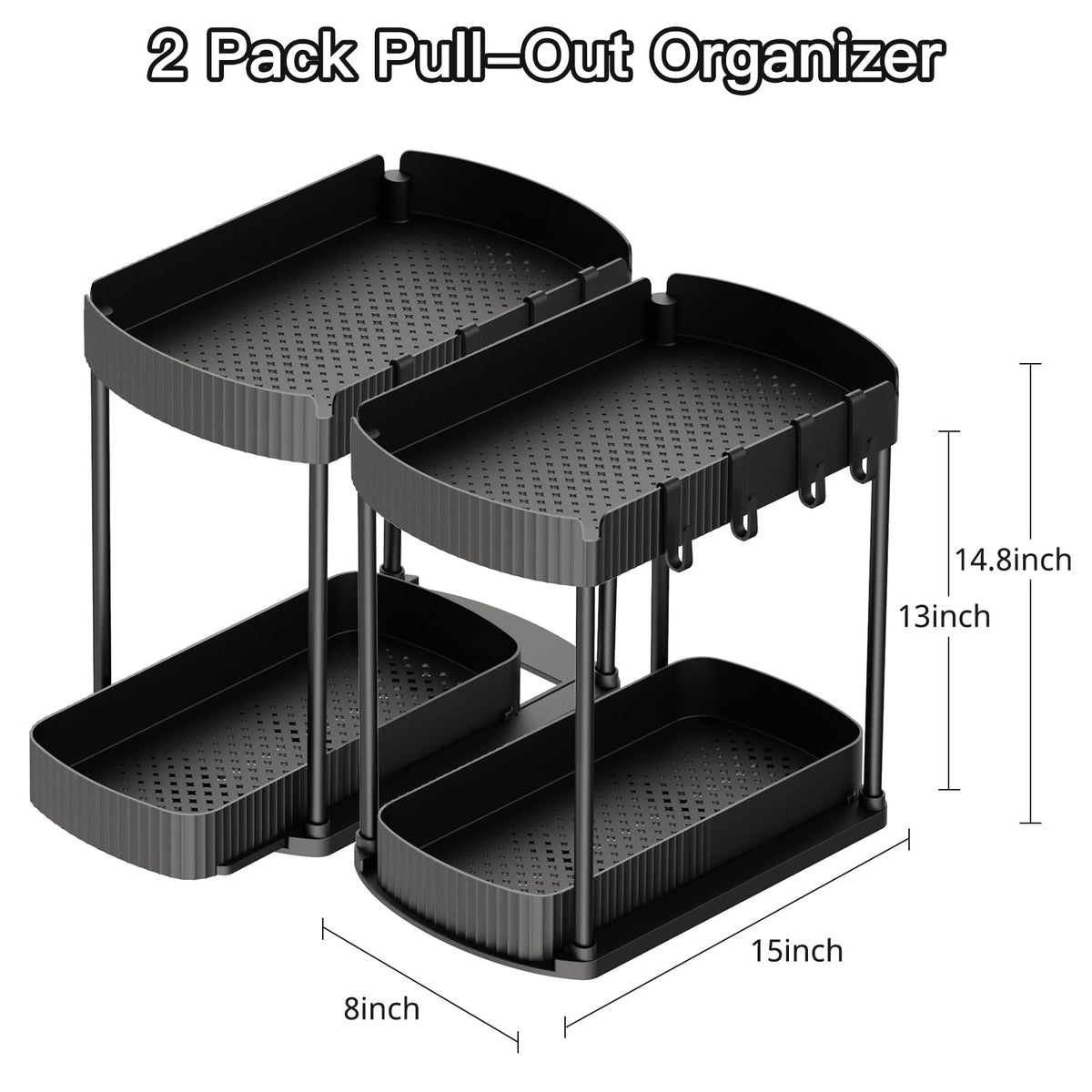 2 Packs Under Sink Pull-Out Storage Organizers W752