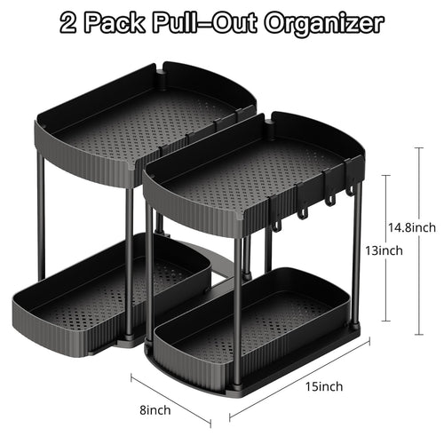 2 Packs Under Sink Pull-Out Storage Organizers W752