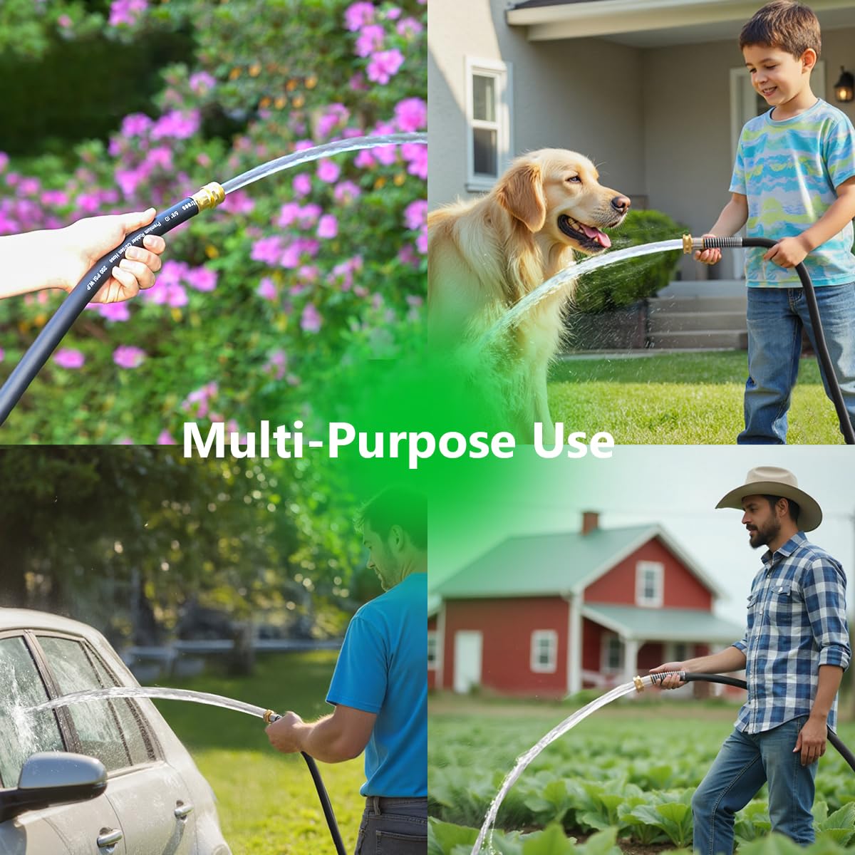100FT Heavy Duty Rubber Garden Hose E445182