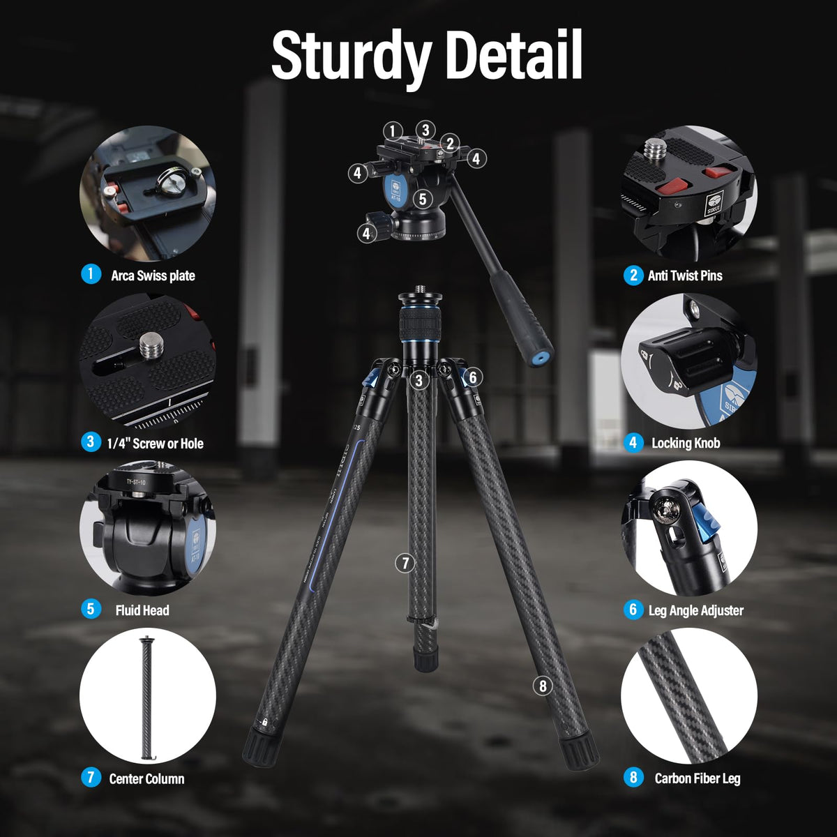 Carbon Fiber Tripod with Panoramic Fluid Head S177