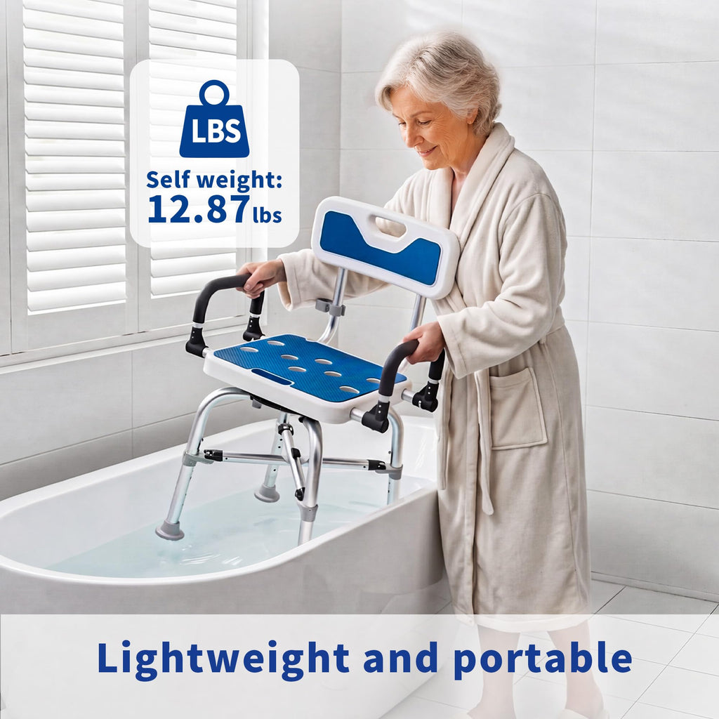 360° Swivel Shower Chair, 500 lbs Capacity, Height Adjustable E238