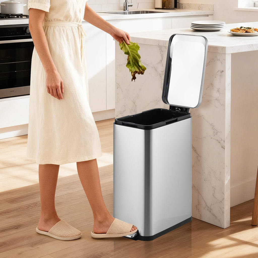13 Gal Stainless Steel Step-On Kitchen Trash Can K81341