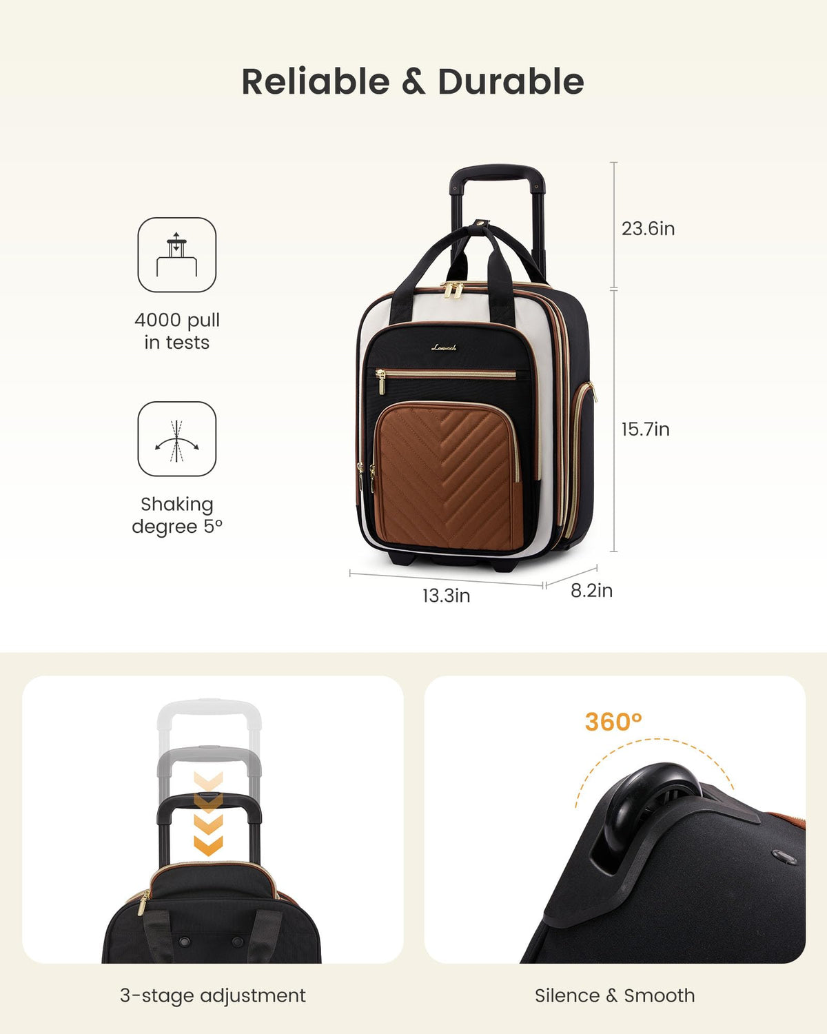 Underseat Carry On Luggage with Wheels V652548
